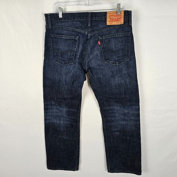 Levi's 514 Jeans Men's 34 x 28.5 Blue Dark Wash Classic Straight Fit Cotton EUC - Picture 4 of 16